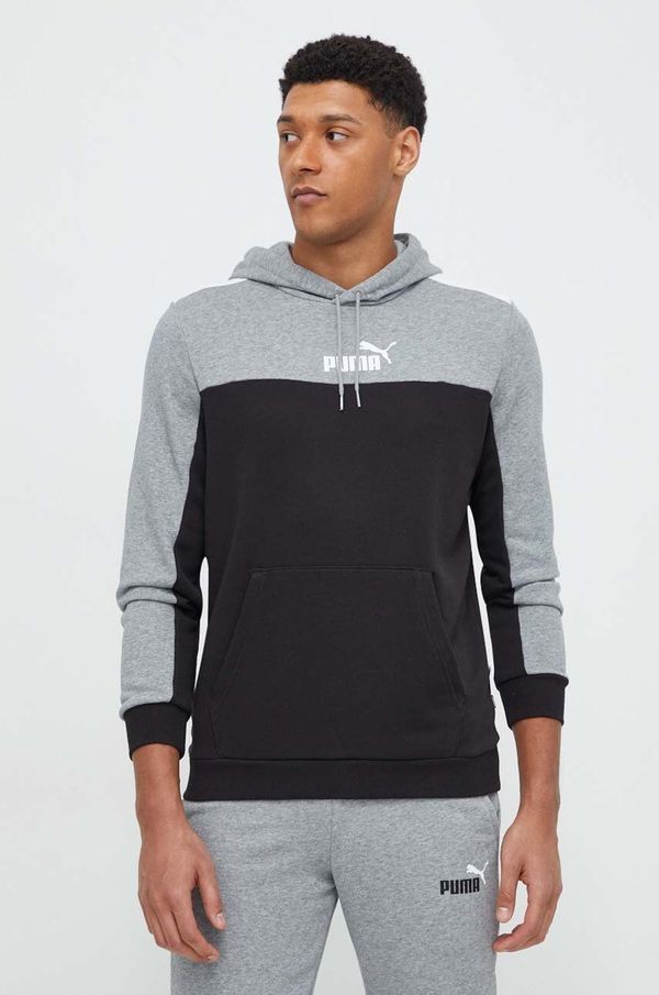 Puma Dukserica Puma za muškarce, boja: crna, s kapuljačom, uzorkom