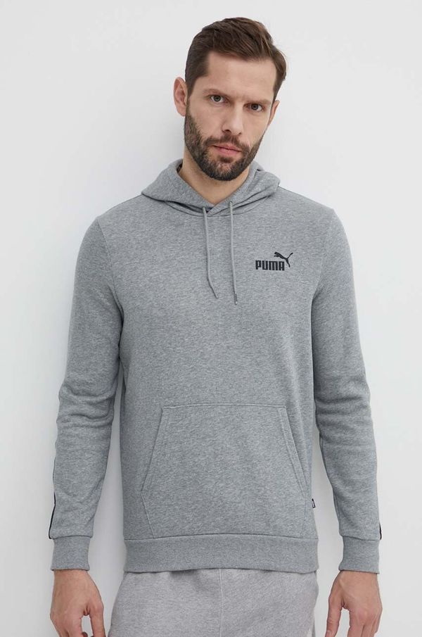 Puma Dukserica Puma za muškarce, boja: siva, s kapuljačom, s tiskom, 847385
