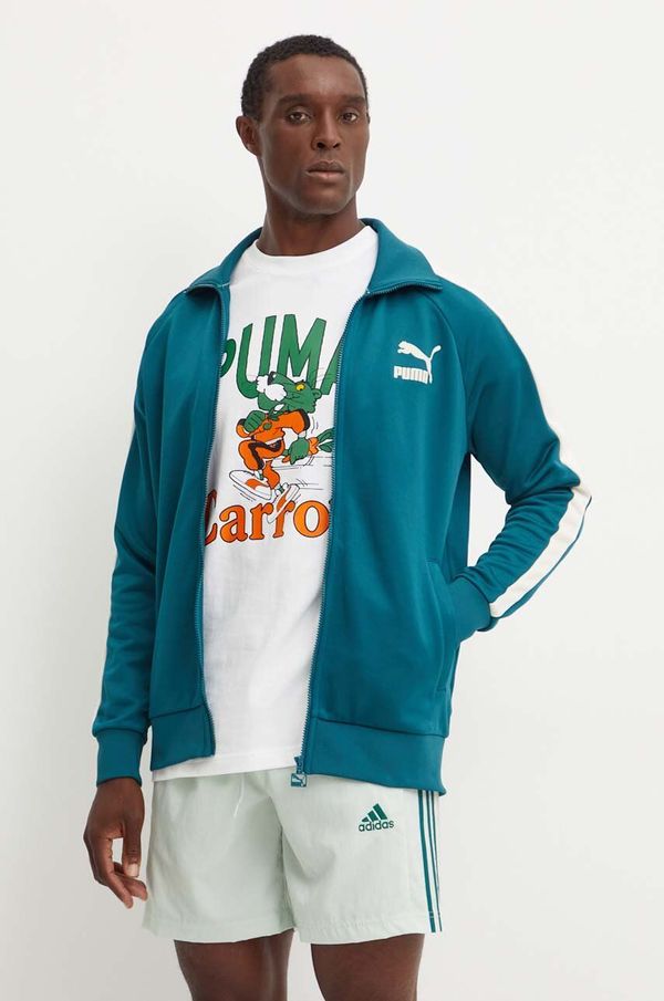 Puma Dukserica Puma za muškarce, boja: zelena, s tiskom