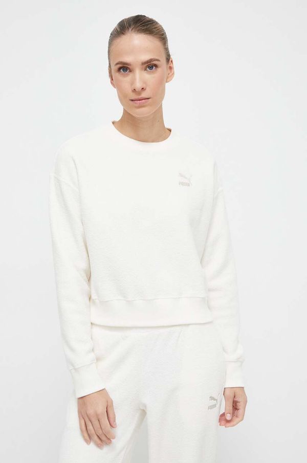 Puma Dukserica Puma za žene, boja: bež, bez uzorka