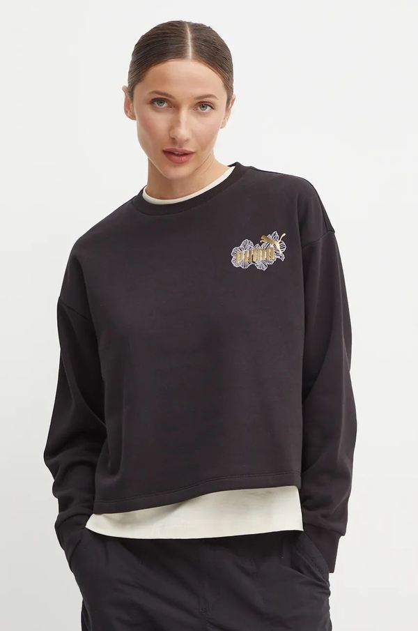 Puma Dukserica Puma za žene, boja: crna, s tiskom, 681693