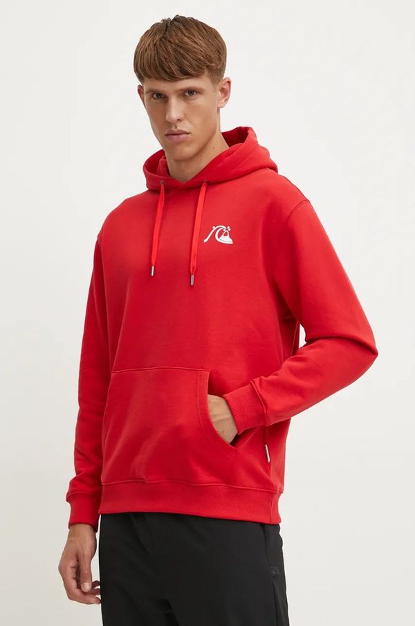 Quiksilver Dukserica Quiksilver Dna Bubble Logo Hoodie za muškarce, boja: crvena, s kapuljačom, s tiskom, AQYFT03372