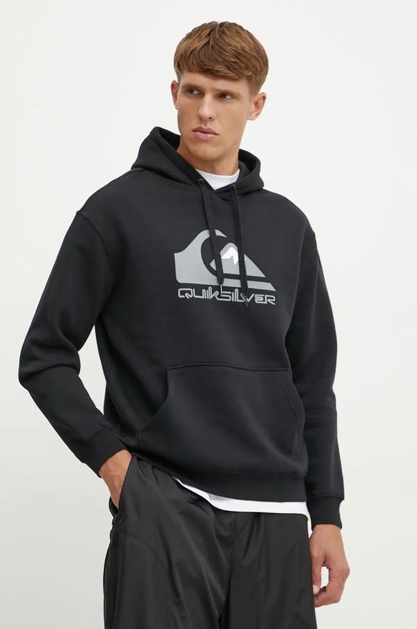 Quiksilver Dukserica Quiksilver za muškarce, boja: siva, s kapuljačom, s tiskom