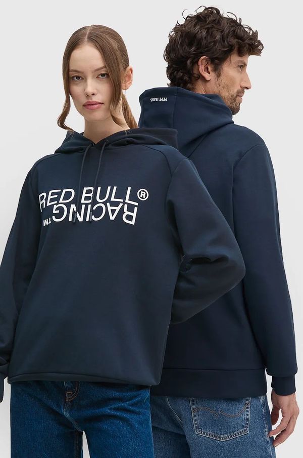 Red Bull Racing x Pepe Jeans Dukserica Red Bull Racing x Pepe Jeans boja: tamno plava, s kapuljačom, s tiskom, RU580001