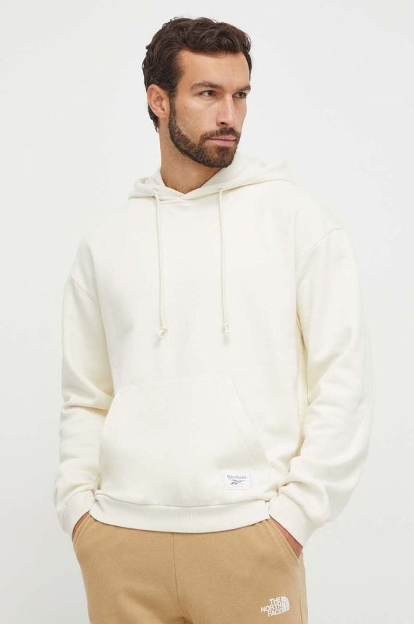Reebok Classic Dukserica Reebok Classic za muškarce, boja: bež, s kapuljačom, bez uzorka