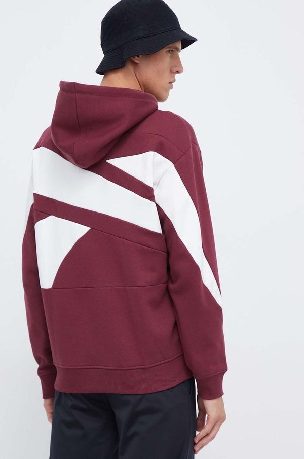 Reebok Classic Dukserica Reebok Classic za muškarce, boja: bordo, s kapuljačom, s uzorkom