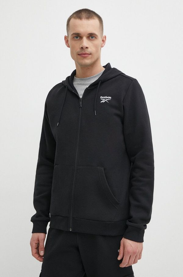 Reebok Dukserica Reebok Identity za muškarce, boja: crna, s kapuljačom, bez uzorka, 100202857