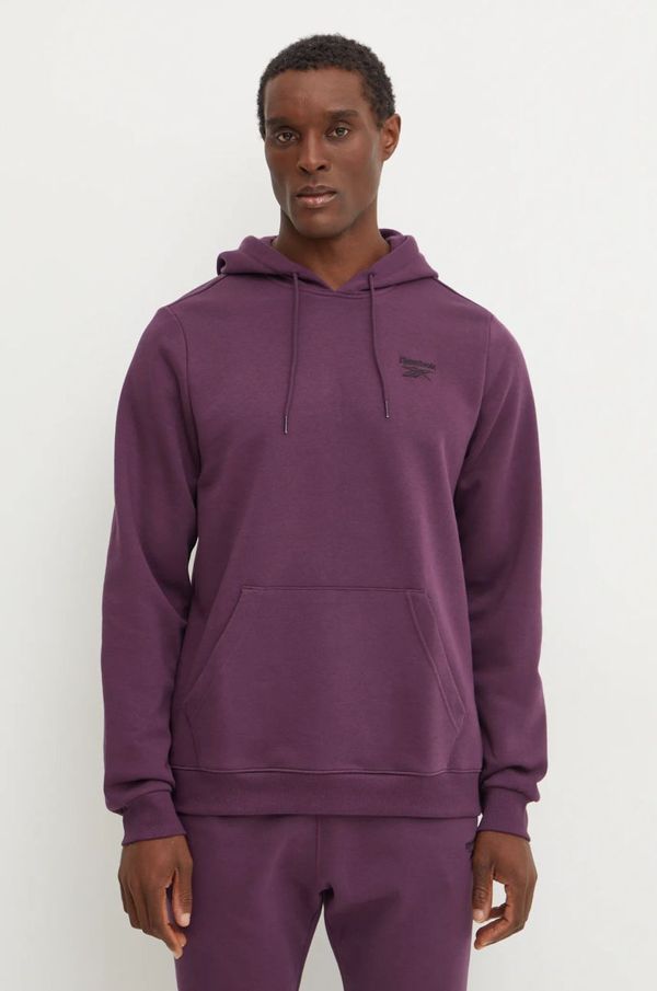 Reebok Dukserica Reebok IDENTITY za muškarce, boja: ljubičasta, s kapuljačom, bez uzorka, 100205996