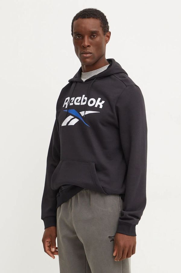Reebok Dukserica Reebok za muškarce, boja: crna, s kapuljačom, s tiskom, 100206027