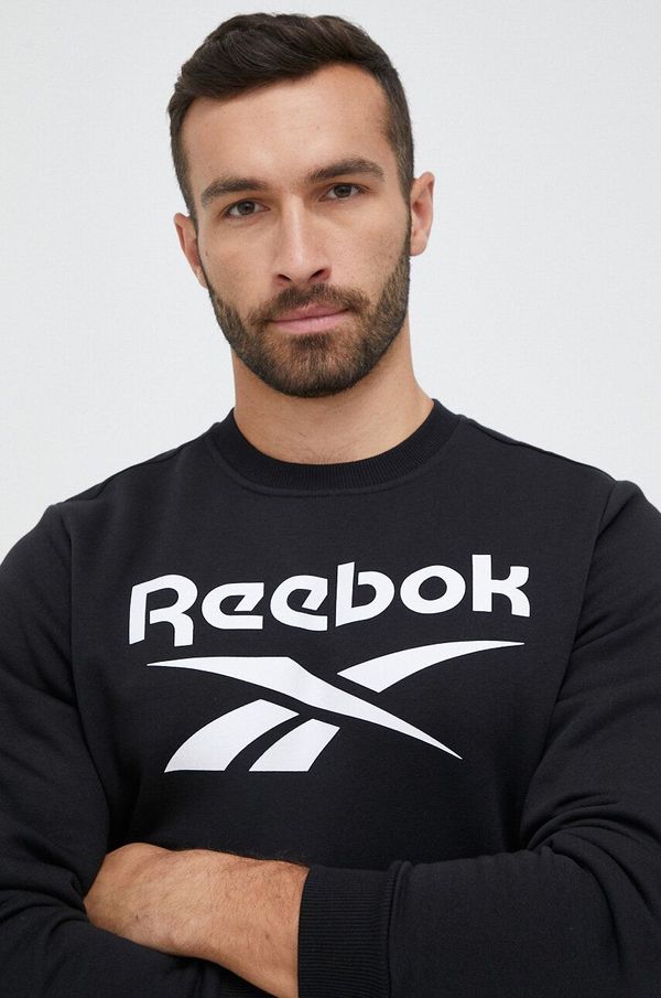 Reebok Dukserica Reebok za muškarce, boja: crna, s tiskom