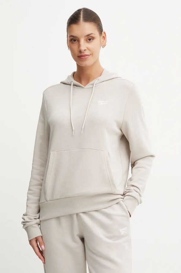 Reebok Dukserica Reebok za žene, boja: bež, s kapuljačom, bez uzorka, 100205949