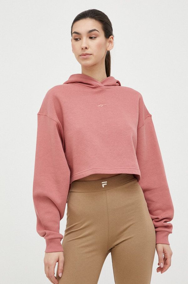 Reebok Dukserica Reebok za žene, boja: narančasta, s kapuljačom, glatka