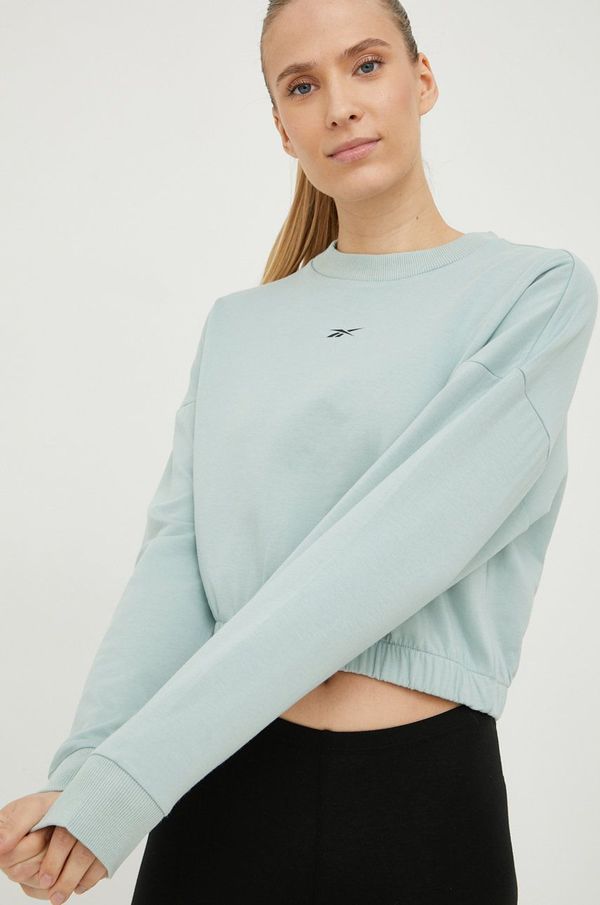 Reebok Dukserica Reebok za žene, boja: zelena, glatka