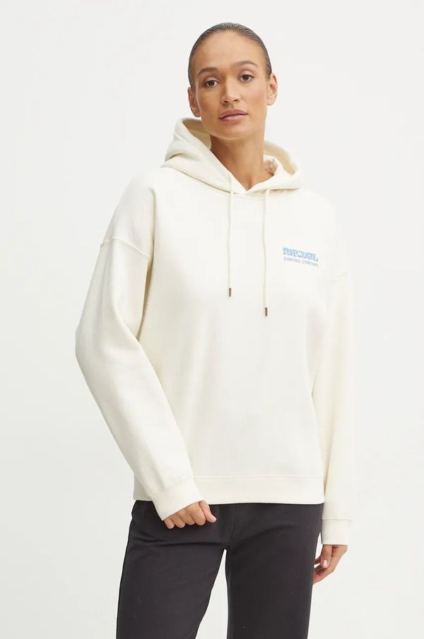 Rip Curl Dukserica Rip Curl SURF PUFF HERITAGE za žene, boja: bež, s kapuljačom, s tiskom, 06AWFL