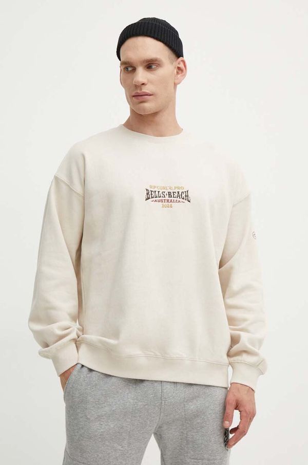 Rip Curl Dukserica Rip Curl za muškarce, boja: bež, s aplikacijom