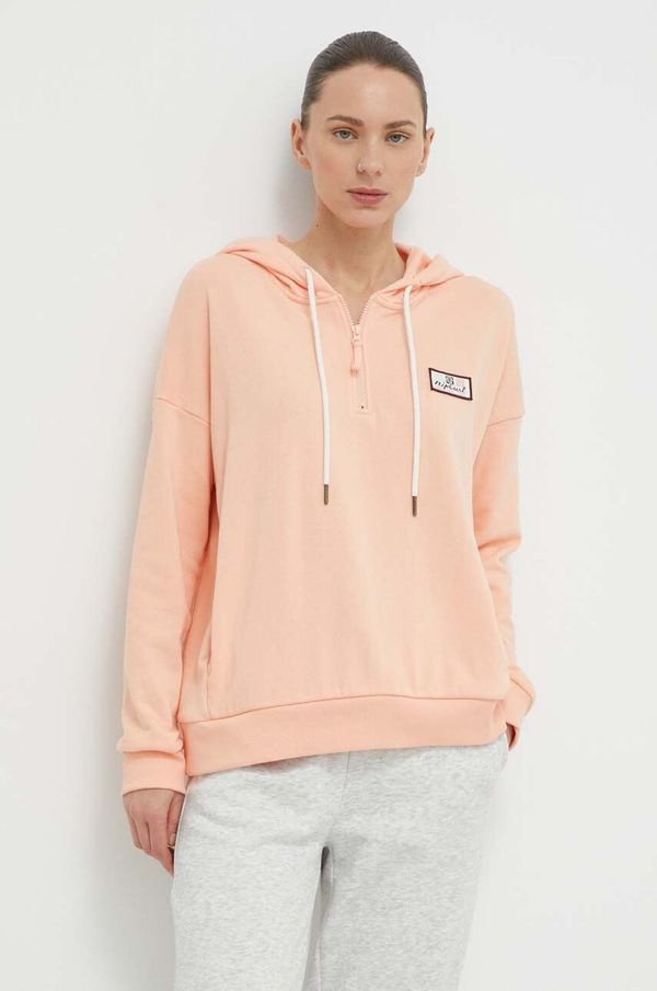 Rip Curl Dukserica Rip Curl za žene, boja: ružičasta, s kapuljačom, s aplikacijom