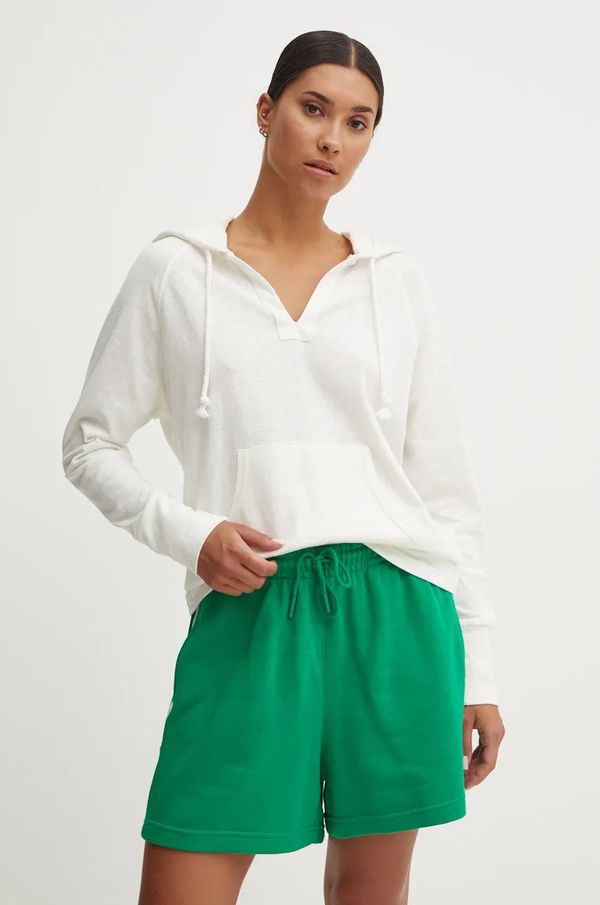 Roxy Dukserica Roxy Destination Surf za žene, boja: bijela, s kapuljačom, bez uzorka, ERJKT04187