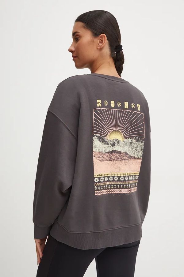 Roxy Dukserica Roxy Line Up B za žene, boja: siva, s tiskom, ERJFT04875