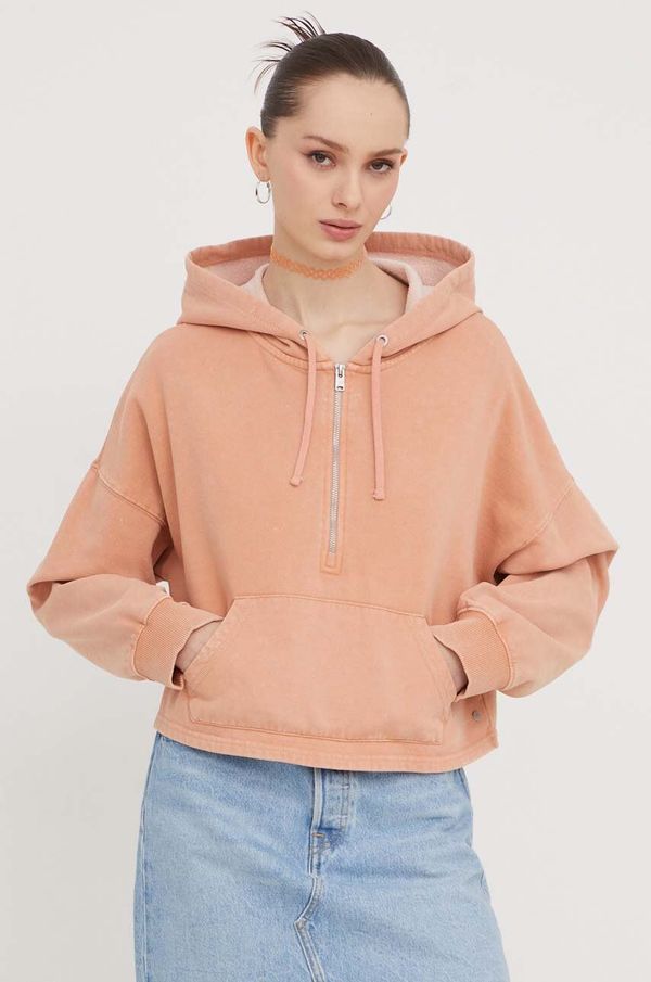 Roxy Dukserica Roxy za žene, boja: narančasta, s kapuljačom, bez uzorka