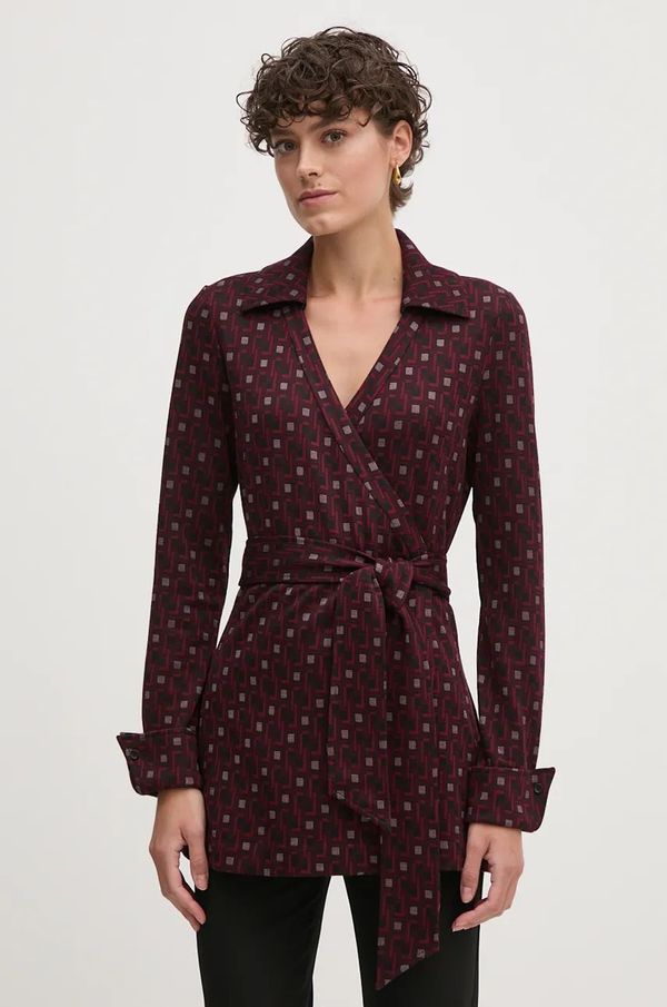 DIANE VON FURSTENBERG Dukserica s dodatkom vune DIANE VON FURSTENBERG boja: ljubičasta, s uzorkom, DVFBL3S016