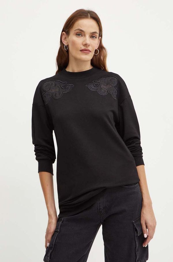 Silvian Heach Dukserica Silvian Heach TERLEKI za žene, boja: crna, s aplikacijom, GPA24265FE