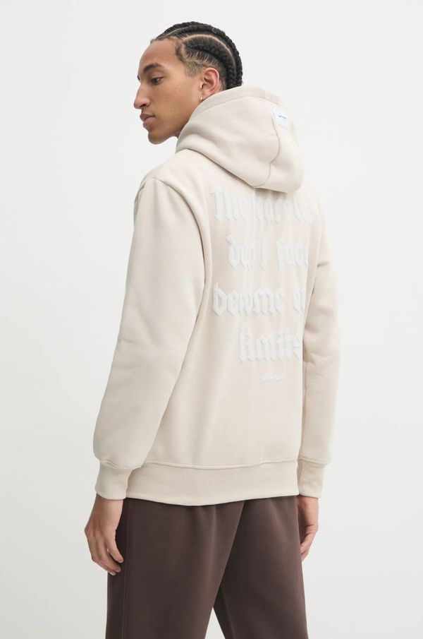 Sixth June Dukserica Sixth June za muškarce, boja: bež, s kapuljačom, bez uzorka, 25338