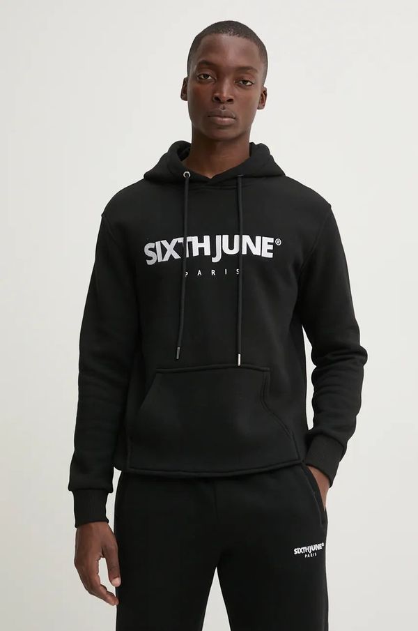 Sixth June Dukserica Sixth June za muškarce, boja: crna, s kapuljačom, s aplikacijom, 23610