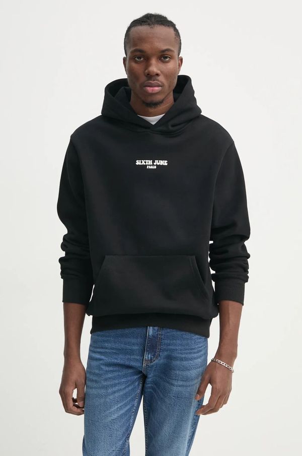 Sixth June Dukserica Sixth June za muškarce, boja: crna, s kapuljačom, s tiskom