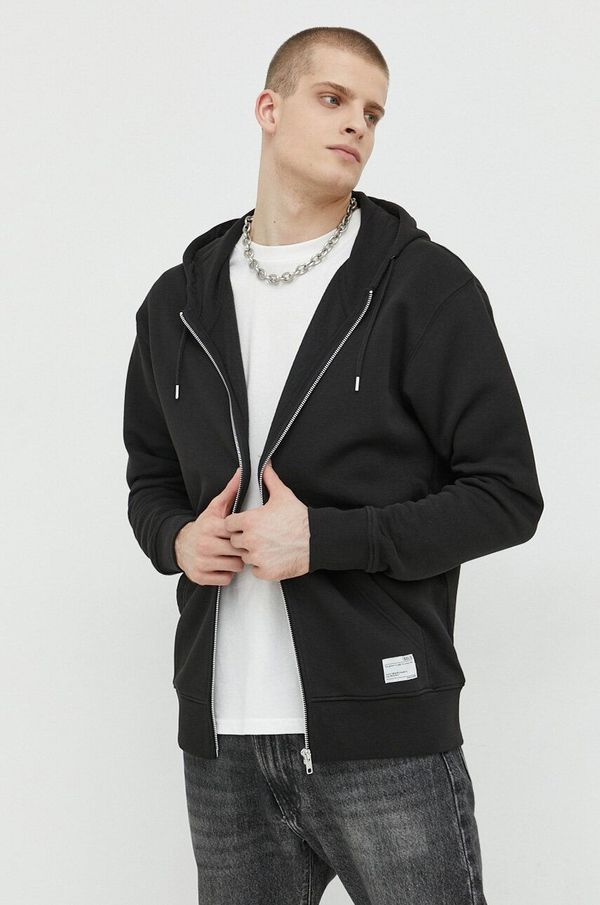 Solid Dukserica Solid za muškarce, boja: crna, s kapuljačom, glatka