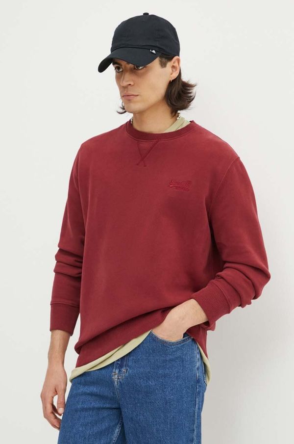 Superdry Dukserica Superdry za muškarce, boja: bordo, bez uzorka, M2013751A-TYP