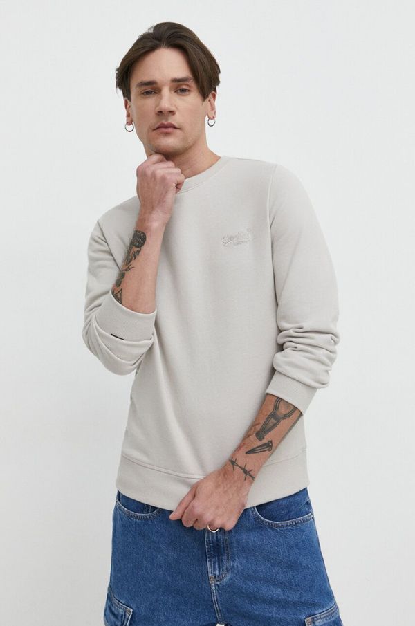 Superdry Dukserica Superdry za muškarce, boja: siva, bez uzorka