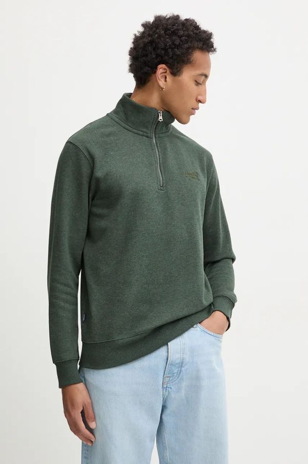 Superdry Dukserica Superdry za muškarce, boja: zelena, bez uzorka, M2013750A-B6V