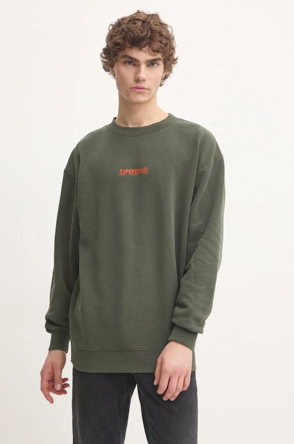 Superdry Dukserica Superdry za muškarce, boja: zelena, s aplikacijom, M2013734A-ZC3
