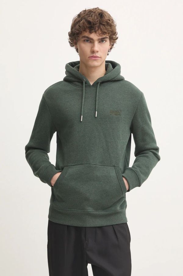 Superdry Dukserica Superdry za muškarce, boja: zelena, s kapuljačom, s aplikacijom, M2013110A-B6V