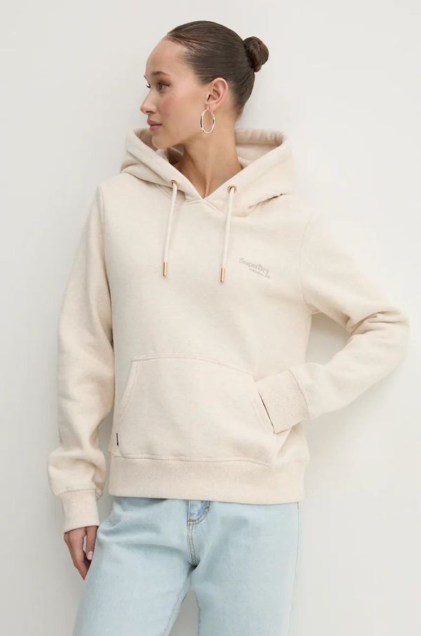 Superdry Dukserica Superdry za žene, boja: bež, s kapuljačom, bez uzorka, W2012180A-9VP