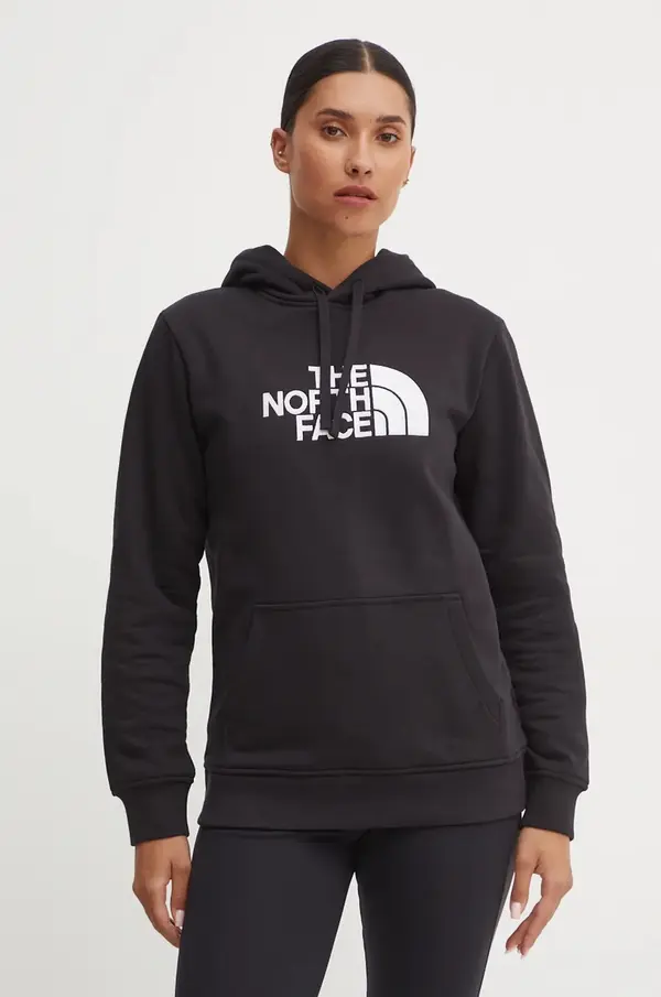 The North Face Dukserica The North Face Drew Peak Pullover Hoodie za žene, boja: crna, s kapuljačom, s aplikacijom, NF0A89EHJK31