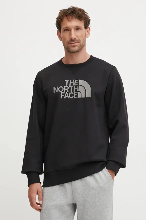 The North Face Dukserica The North Face Drew Peak za muškarce, boja: crna, s aplikacijom, NF0A89EKJK31