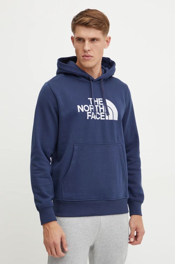 The North Face Dukserica The North Face Drew Peak za muškarce, boja: tamno plava, s kapuljačom, s aplikacijom, NF0A89EM8K21