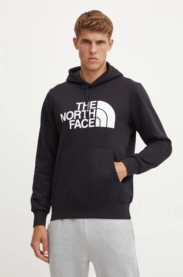 The North Face Dukserica The North Face Easy Hoodie za muškarce, boja: crna, s kapuljačom, s tiskom, NF0A89FFJK31
