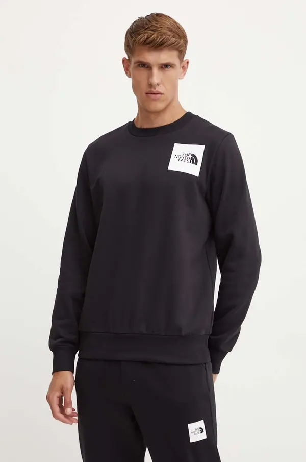 The North Face Dukserica The North Face Fine Crew za muškarce, boja: crna, s tiskom, NF0A89EVJK31