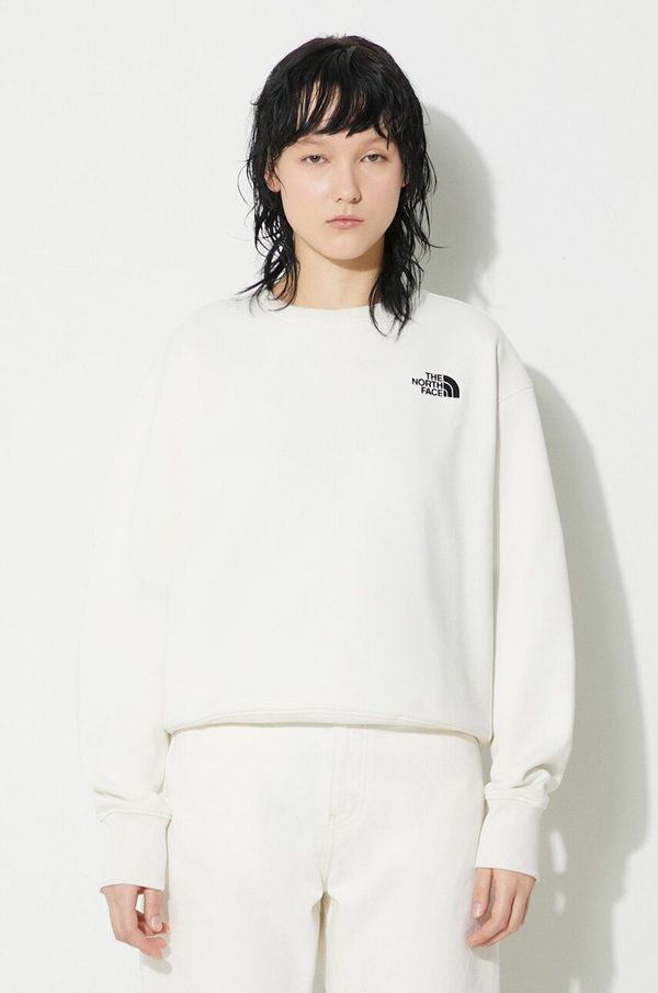 The North Face Dukserica The North Face W Essential Crew za žene, boja: bež, s aplikacijom, NF0A7ZJEQLI1