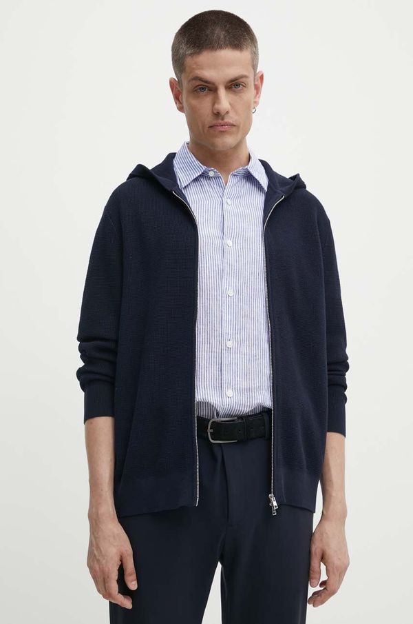 Theory Dukserica Theory za muškarce, boja: tamno plava, s kapuljačom, bez uzorka, N0484706