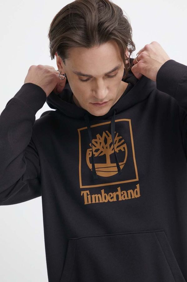 Timberland Dukserica Timberland za muškarce, boja: crna, s kapuljačom, s tiskom, TB0A5QV60011