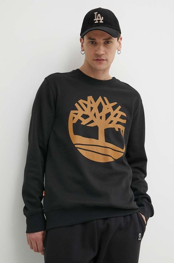 Timberland Dukserica Timberland za muškarce, boja: crna, s tiskom, TB0A2BJ8P561