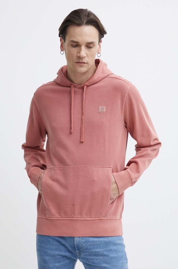 Timberland Dukserica Timberland za muškarce, boja: ružičasta, s kapuljačom, s aplikacijom, TB0A5U9KEG61