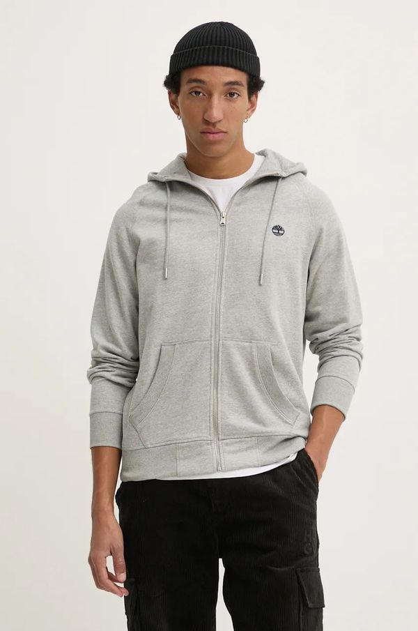 Timberland Dukserica Timberland za muškarce, boja: siva, s kapuljačom, s aplikacijom, TB0A2BNB0521