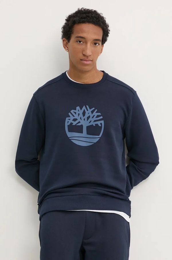 Timberland Dukserica Timberland za muškarce, boja: tamno plava, s tiskom, TB0A2BJ84331