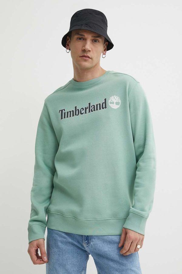 Timberland Dukserica Timberland za muškarce, boja: tirkizna, s tiskom, TB0A5UJYEW01
