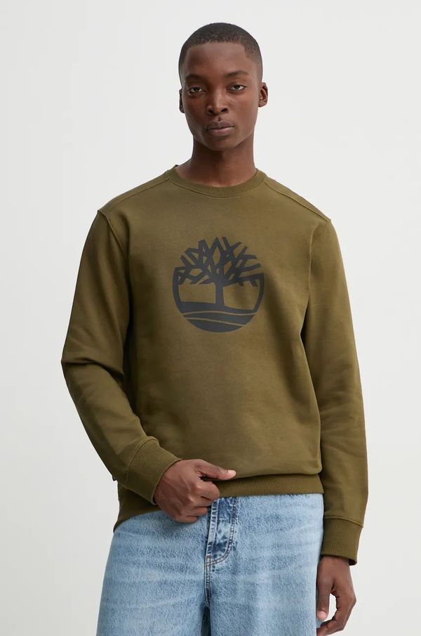 Timberland Dukserica Timberland za muškarce, boja: zelena, s tiskom, TB0A2BJ83021