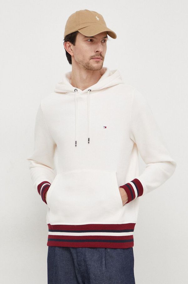 Tommy Hilfiger Dukserica Tommy Hilfiger za muškarce, boja: bež, s kapuljačom, bez uzorka